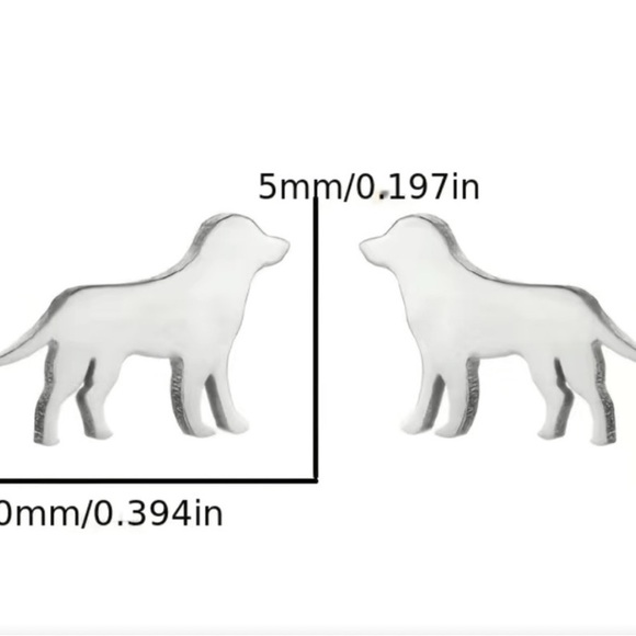 NEW Black Dog Silhouette Stud Earrings – Minimalist Pet Lover Jewelry - Picture 4 of 6